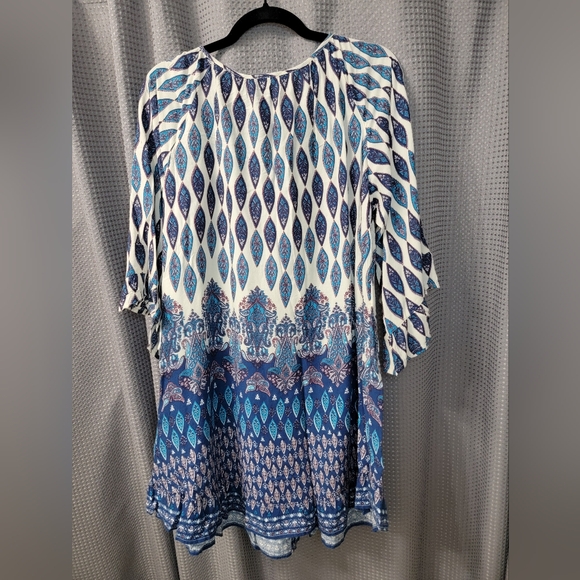 NWOT Roxy Blue and White Boho Dress Size S - Picture 2 of 8